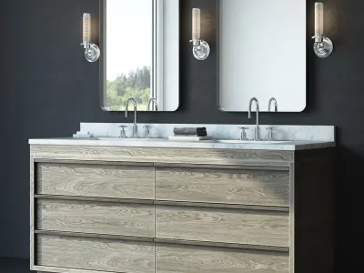RH BEZIER DOUBLE VANITY 3D model