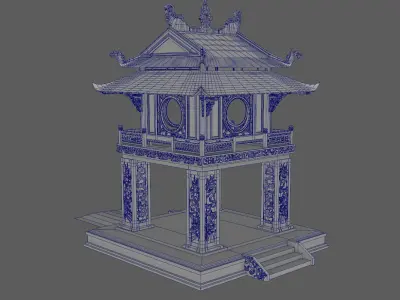 constellation of literature pavilion of vietnamese 3D model