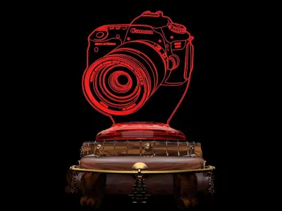  Chinese  display stand  with camera neon  illusion light  3D model