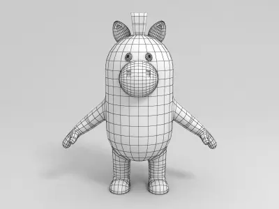 Rigged Zebra Character 3D model
