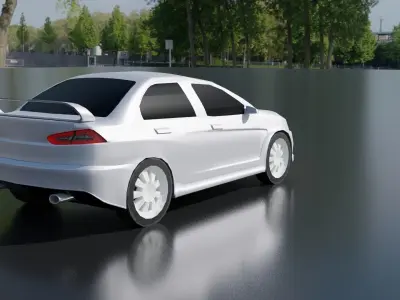 Modified Lancer Evo X low poly Low-poly 3D model