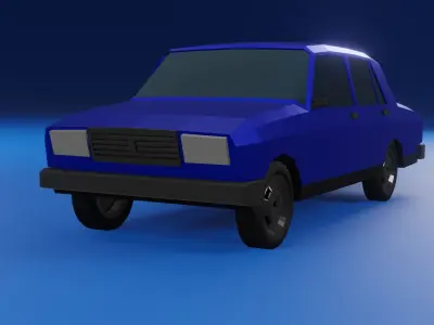 low-poly car VAZ2107 3D model