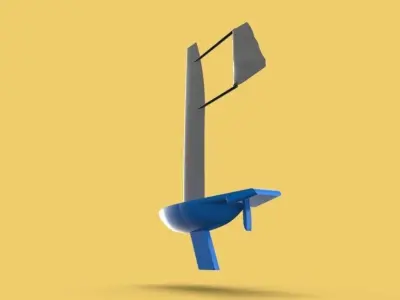 SURFING SAILING YACHT SHIP BOAT  3D model