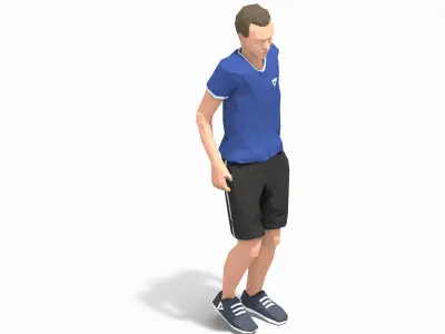 rest pose Exercise Man Animation Low-poly 3D model