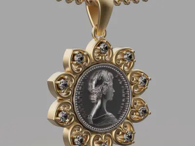 Elizabeth II Canadian Gold Coin printable 3d model 3D print model