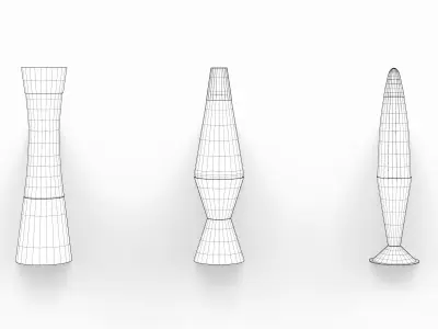 Set of Retro Lava Lamps - Decorative Interior Pack Low-poly 3D model