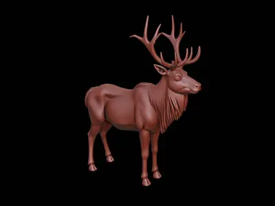 Elk Animal Sculpture 3D print model buy