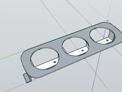 200SX triple Gauge support 52mm  3D model