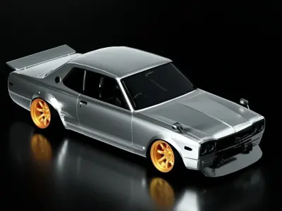 Nissan Skyline GTR 1970 - Silver 3D model Free 3D model