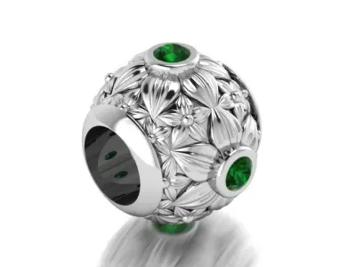 Bead cham with gems stone 3D print model