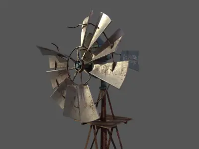 Windmill Low-poly 3D model shop