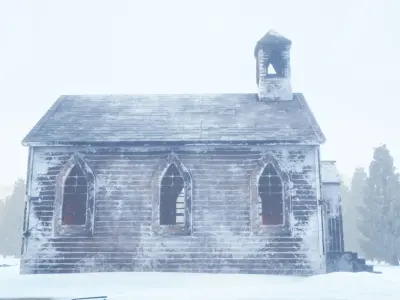 1800s Western Church Low-Poly  Free low-poly 3D model