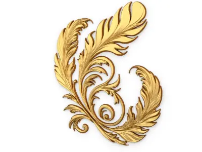 feather decor set wall panel 11 3D model