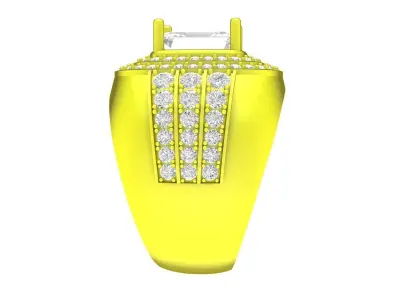 7043 Luxury Korean  Diamond Bussiness Men Ring 3D print model
