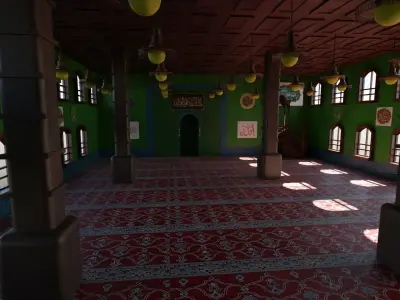 Mosque Interior Low-poly 3D model