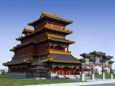 Ancient Chinese architecture 3D model