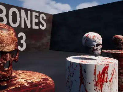 UNREAL ENGINE HALL OF BONES 3 UNREAL ENGINE 5 5 4 PROJECT 3D model