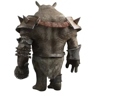 rhino warrior game character  version 2 Low-poly 3D model