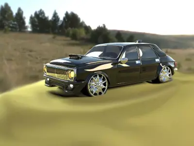 Tuning Volga Low-poly 3D model