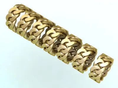Chain ring - Miami Cuban ring - Link ring - Size 6 - 12 3D Model Collection