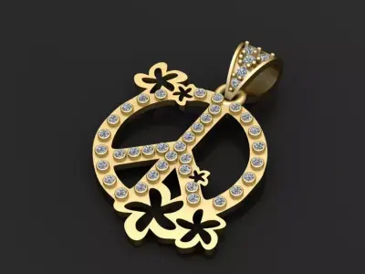 peace pendant 3D printable model  3D print model