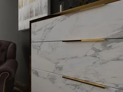 Interior Scene - Luxury chest of drawers 3D model