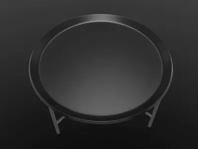 Round metal table 02 Low-poly 3D model
