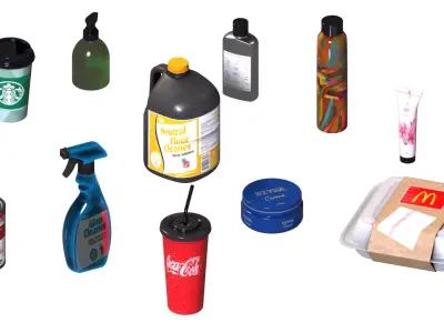 HOME AND OFFICE ACCESSORIES Low-poly 3D model