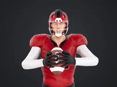 American Football Player - Rigged Low-poly 3D model