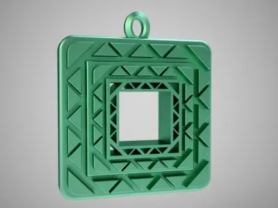 Square Amulet Necklace 3D print model