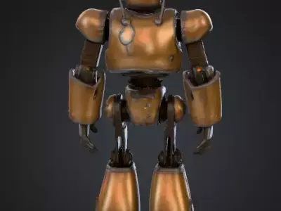 Retro Sci-Fi Robot Low-Poly Game Ready PBR 3D Model 3D print model