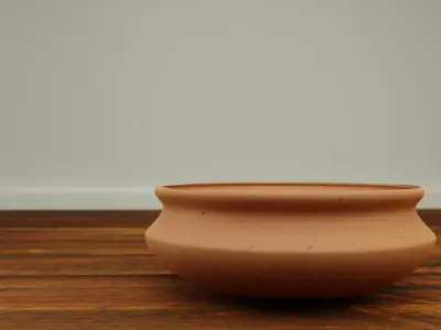 Decorative Clay Vase Low-poly 3D model