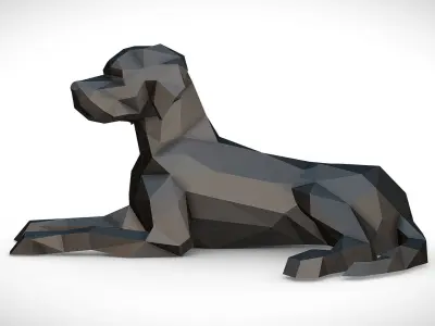German Shorthaired Pointer low poly 3D print model