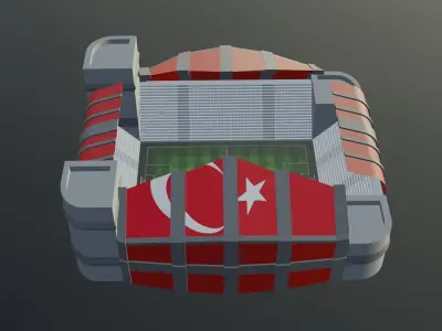Football Stadium - Turkey Low-poly 3D model