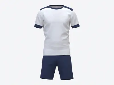Soccer T-shirt and Shorts White 3D model