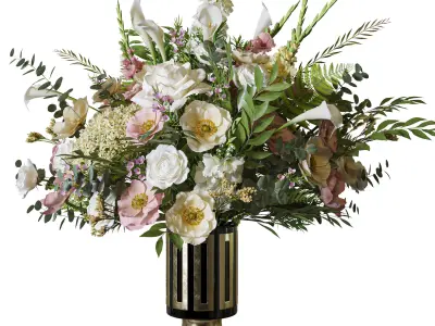 Flower Set 084 big bouquet 3D model