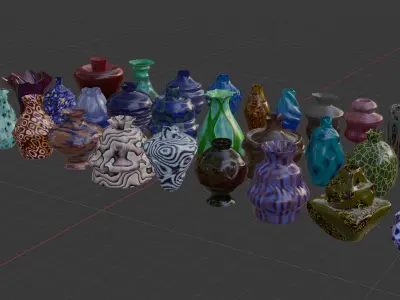 Pack of 30 vases 3D model