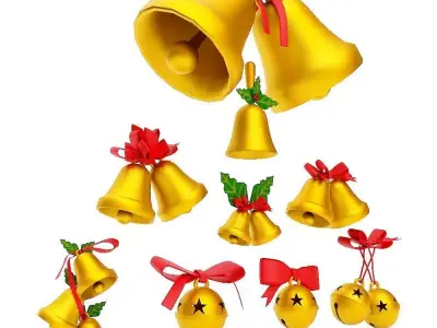 Christmas Bell 3d model set4 Low-poly 3D model