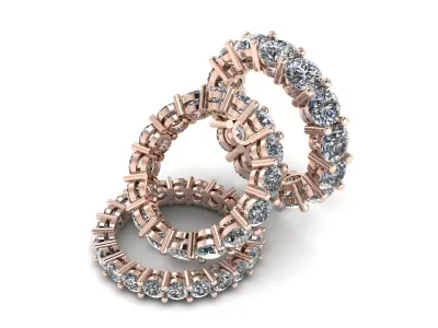 3 Diamond eternity bands  3D print model