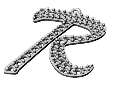 Letter R pendant 3D print model