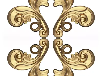 Carved Flower Decor 05 Low-poly 3D model