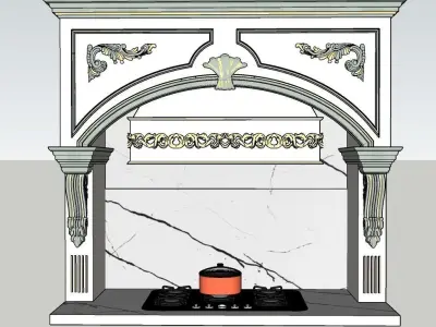 classic luxury range hood 3D model