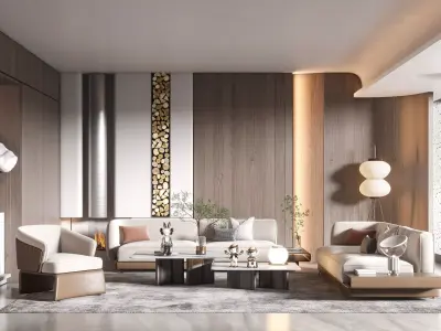 Living Room Interior Scene 3D model