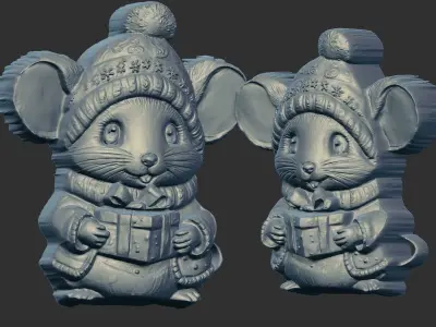 mouse christmas decor 3D print model