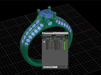 Luxury Engagement Ring 3D print model 4