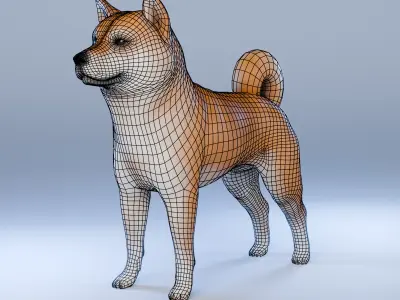 Dog Shiba Inu Animal 3D Model Low-poly 3D model