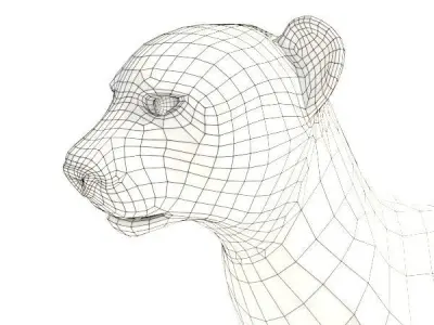 Cheetah on chess board 3D model