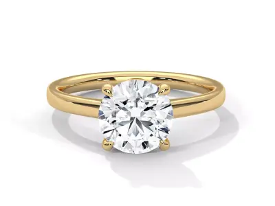 solitaire ring with detail images and 360 render videos 3 3D print model