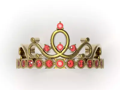 Crown Design jewelry stl 3d cad ring model jr00306 3D print model