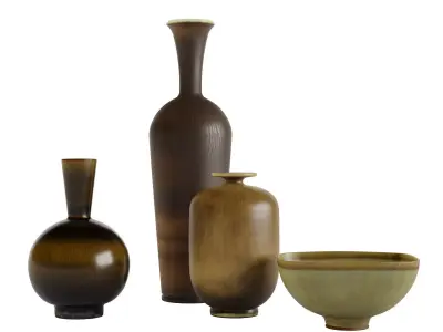 Berndt Friberg- Gustavsberg - Collection of four vases 3D model